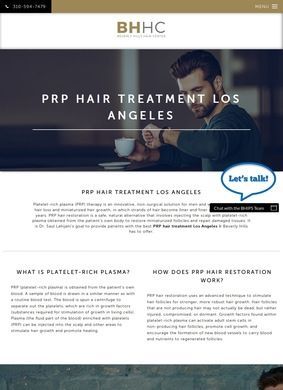 PRP Hair Treatment Los Angeles: BHHC